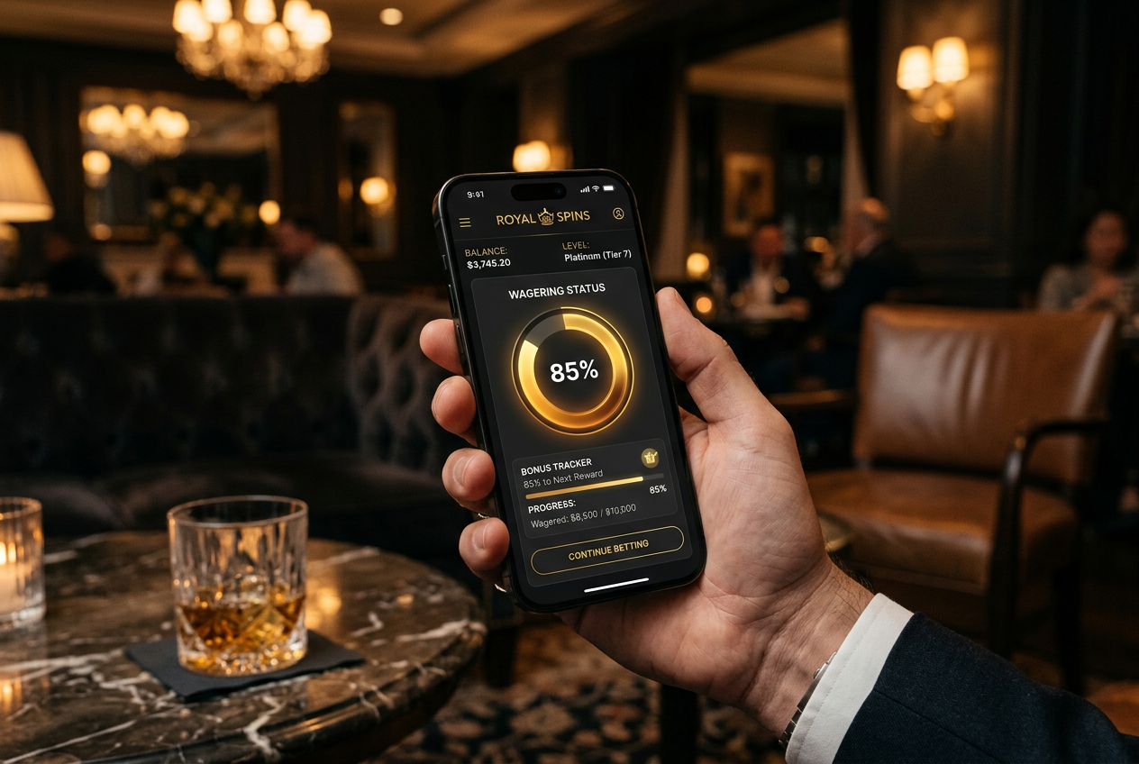 A smartphone screen showing bonus wagering progress.