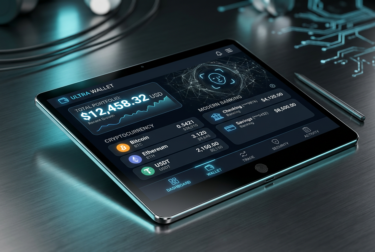Secure digital payment icons for cryptocurrency and mobile banking